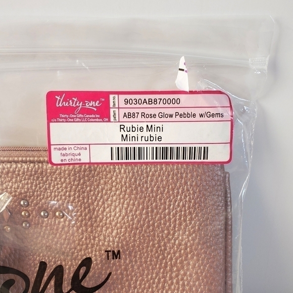 Jewell By Thirty-One Rubie Mini Rose Glow Pebble Gems Clutch Pouch NWT - Picture 5 of 15